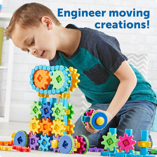 Learning Resources Gears! Gears! Gears! Mega Builds - Building Toys, STEM Activities, Fine Motor Skills, Toddler Explorer Kit, Science and Construction, Boys and Girls Gifts