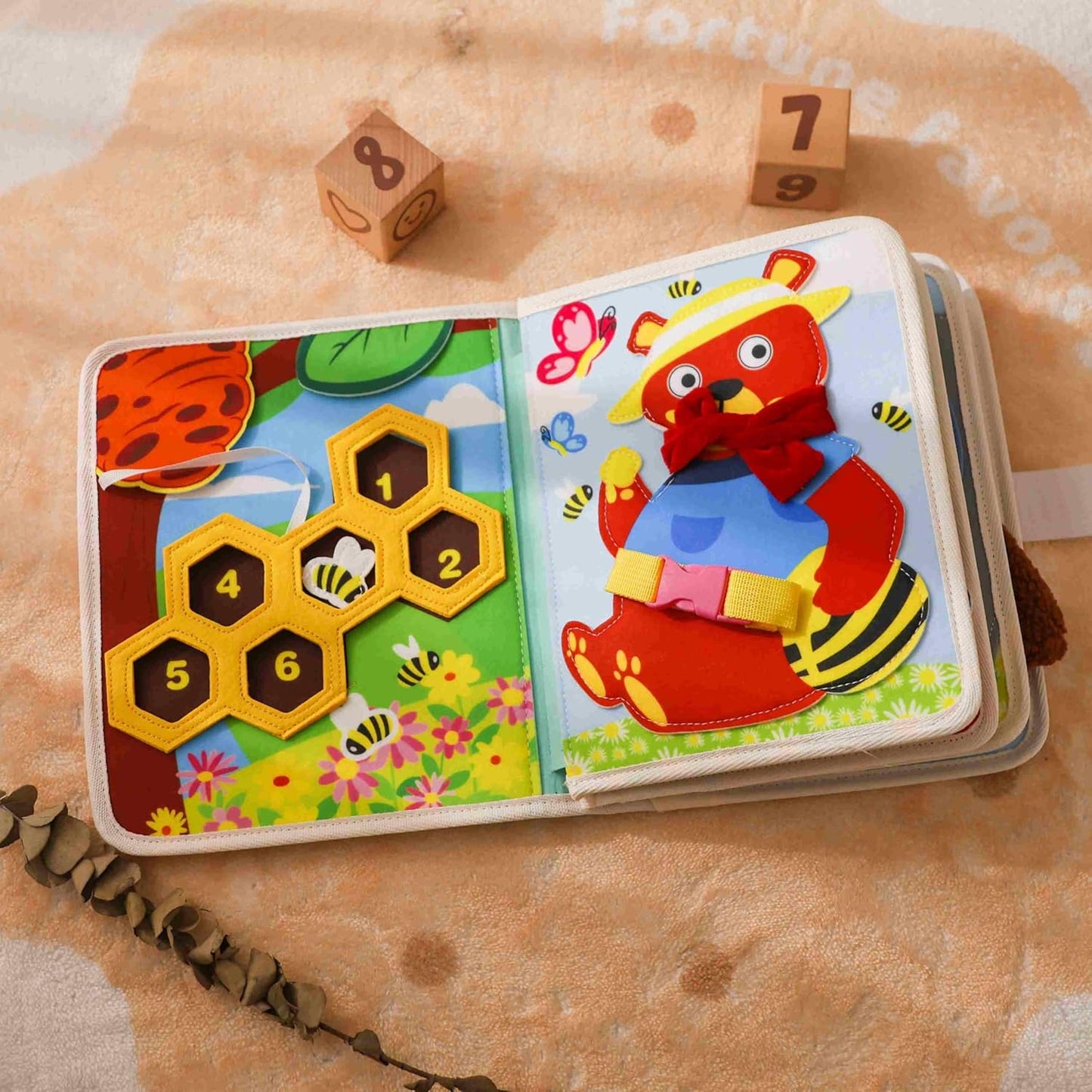 GOODMOM Busy Book for Toddlers Age 1-3 - Interactive Quiet Felt Activity Book, Travel Toys for Kids,Learning Toys, Fine Motor Skills, Color Shape Recognition,