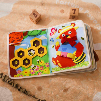 GOODMOM Busy Book for Toddlers Age 1-3 - Interactive Quiet Felt Activity Book, Travel Toys for Kids,Learning Toys, Fine Motor Skills, Color Shape Recognition,