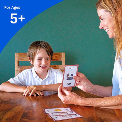 Phonics Step 1 - Short Vowels | Learn to Read Kindergarten /1st Grade | Ages 5-7 | Brainstrong 50 Letter Families Flashcards