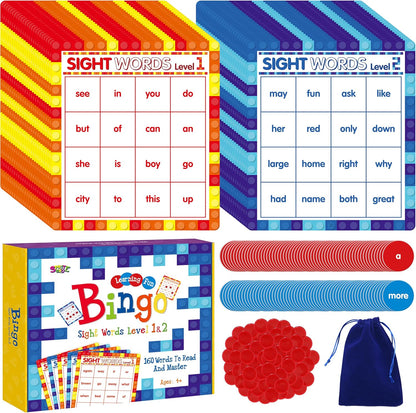 SpriteGru Multiplication & Division Bingo Game, 480 Math Problems, 2 Educational Math Board Game for Kindergarten and Preschool Kids 4-8, Perfect for Classroom & At Home (Up to 25 Players)