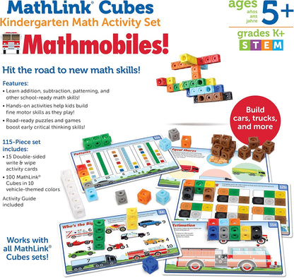 Learning Resources MathLink Cubes Kindergarten Math Activity Set Sea Adventures! - 115 Pieces, Age 5+, STEM Teaching Toys, Kindergartner Games