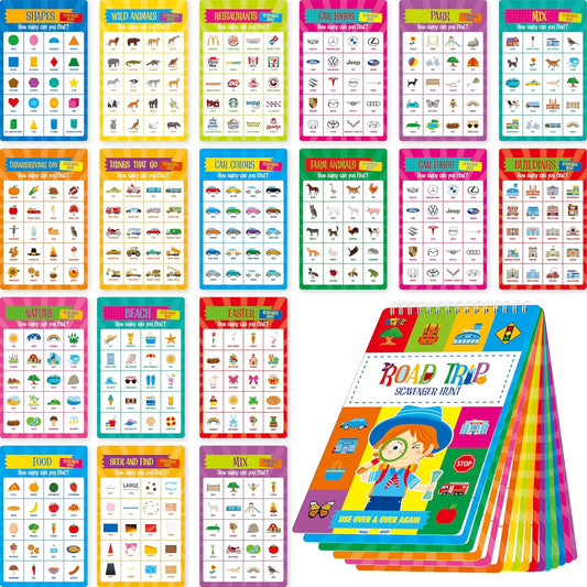 Logic Puzzles Game Pad, 30 Reusable & Erasable Logical Thinking Games-Sudoku, Scavenger Hunt, Math Games, Dry Erase Brain-Boosting Puzzles Activities Pad for Kids, Road Trip, Airplane & Car Travel