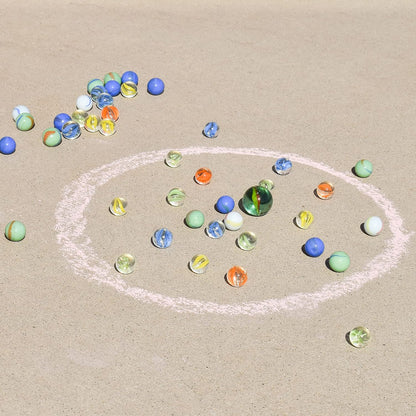 Sunny Days Entertainment TOYMENDOUS 50 Piece Marbles - Colorful Glass Marble for Kids Games | 49 Player Marbles and 1 Shooter