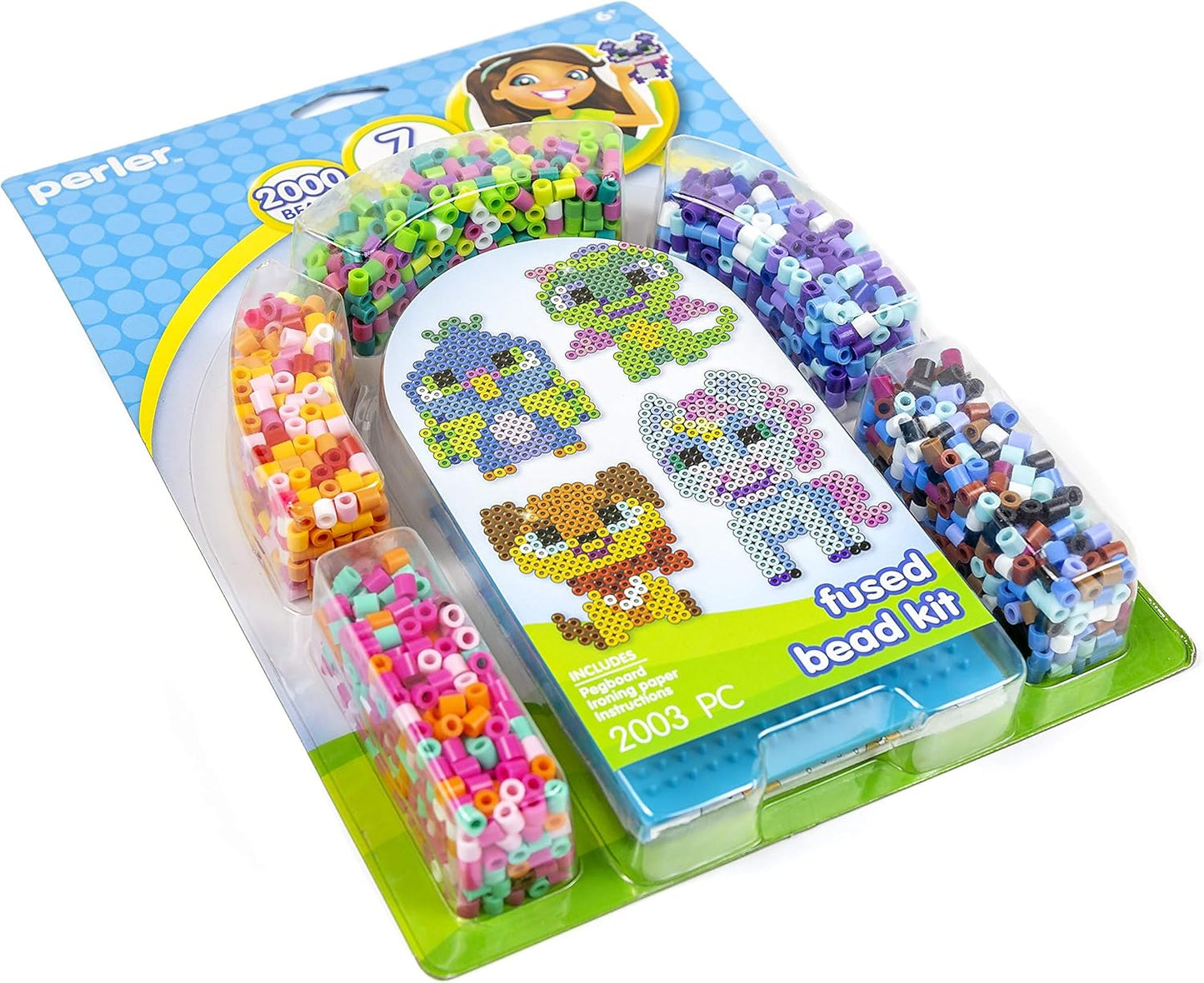 Perler Beads 'Geometric Shapes' Fuse Bead Activity Kit for Kids Crafts, 2004 pcs