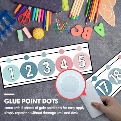 29 Pieces Number Line for Classroom Wall -20 to 120 Number Line Bulletin Board Border Boho Classroom Decorations Math Posters for Teachers