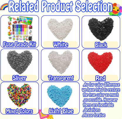 Yowamho 7pcs 5mm Fuse Bead Board - 7pcs Patterns, Squares Can be Pieced Together, Fuse Beads Pegboards is Suitable for DIY Crafts.