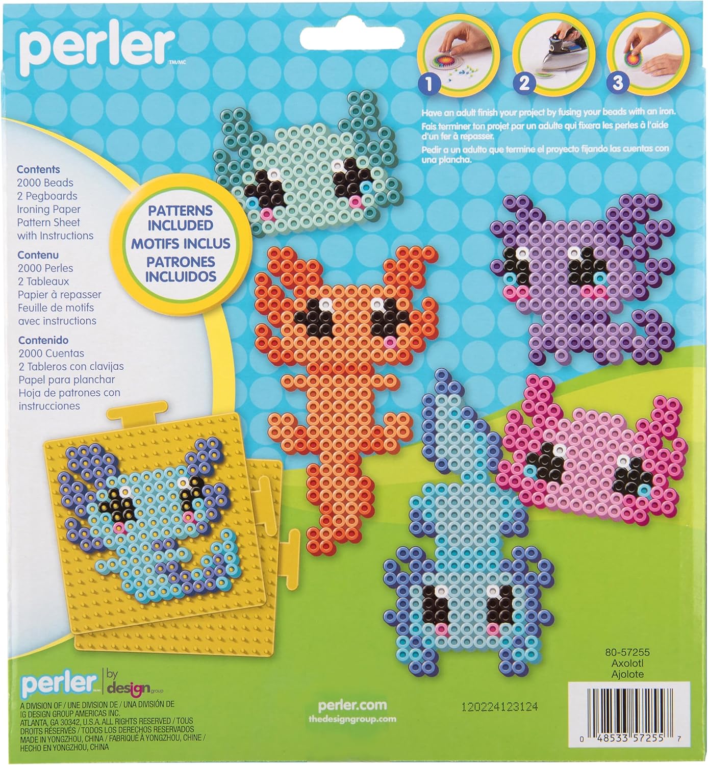 Perler 80-42993 Day at The Zoo Fused Bead Activity Bucket with Pegboards and Patterns, Multicolor, 8504 Pieces