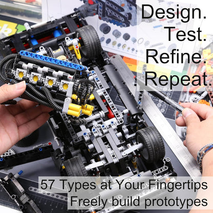 Habow 852pcs Technic-Parts Gears-Axle-Pin-Connector Compatible with Mainstream Brands, Shock-Absorber Wheels Chain Link Frame Joints Differential Engine Kit. MOC Pieces for Toy Building Sets