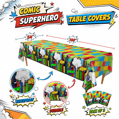 Blue Orchards Science Table Covers (Pack of 3) - 54"x108" XL - Science Birthday Party Decorations, Chemistry Party, Laboratory Theme Table Cloth