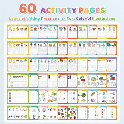 Fabeto Preschool Learning Activities, Letter Tracing Books for Kids Ages 3-5, Writing Practice for Toddler Busy Book, Montessori Educational Workbook for Kindergarten, Autism ABC Learn to Write Toy