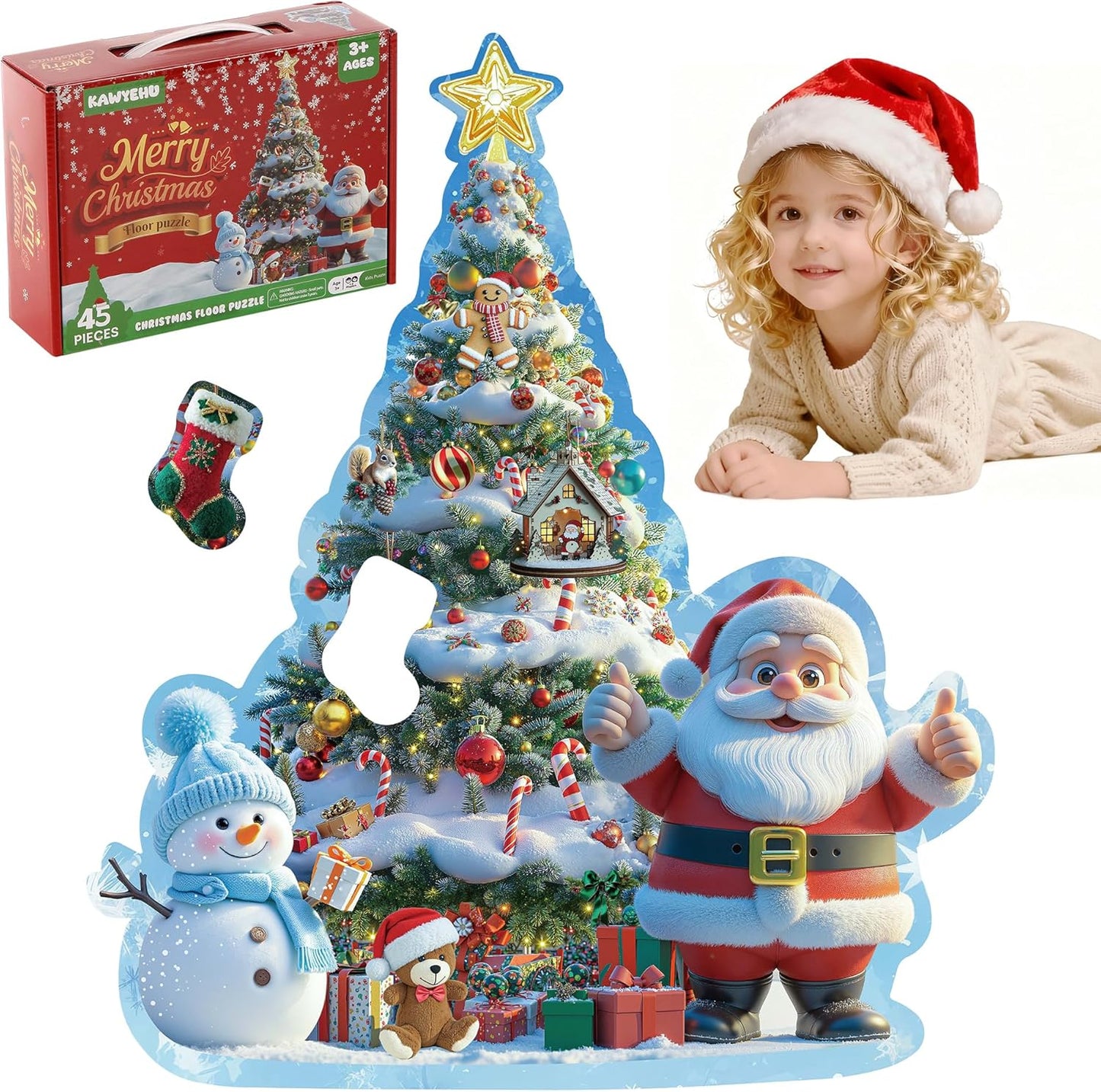 Floor Puzzles for Kids Ages 3-5, Unicorn Puzzles for Toddler Ages 4-6, 50 Pieces Jumbo Puzzles with Box, Unicorn Toys for Gifts 3-8 Years Old