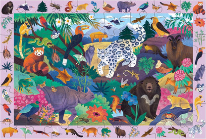 Mudpuppy Rainforest — 64 Piece Search & Find Puzzle Jigsaw Puzzle Featuring Diverse and Exotic Rainforest Animals and Over 40 Hidden Images to Find for Ages 4+