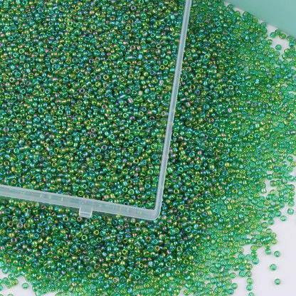 10100 Pcs Size 11/0 Glass Seed Beads, 2 mm Dark Green Small Mini Spacer Loose Pony Beads for Jewelry Making and DIY Crafts - Colors B