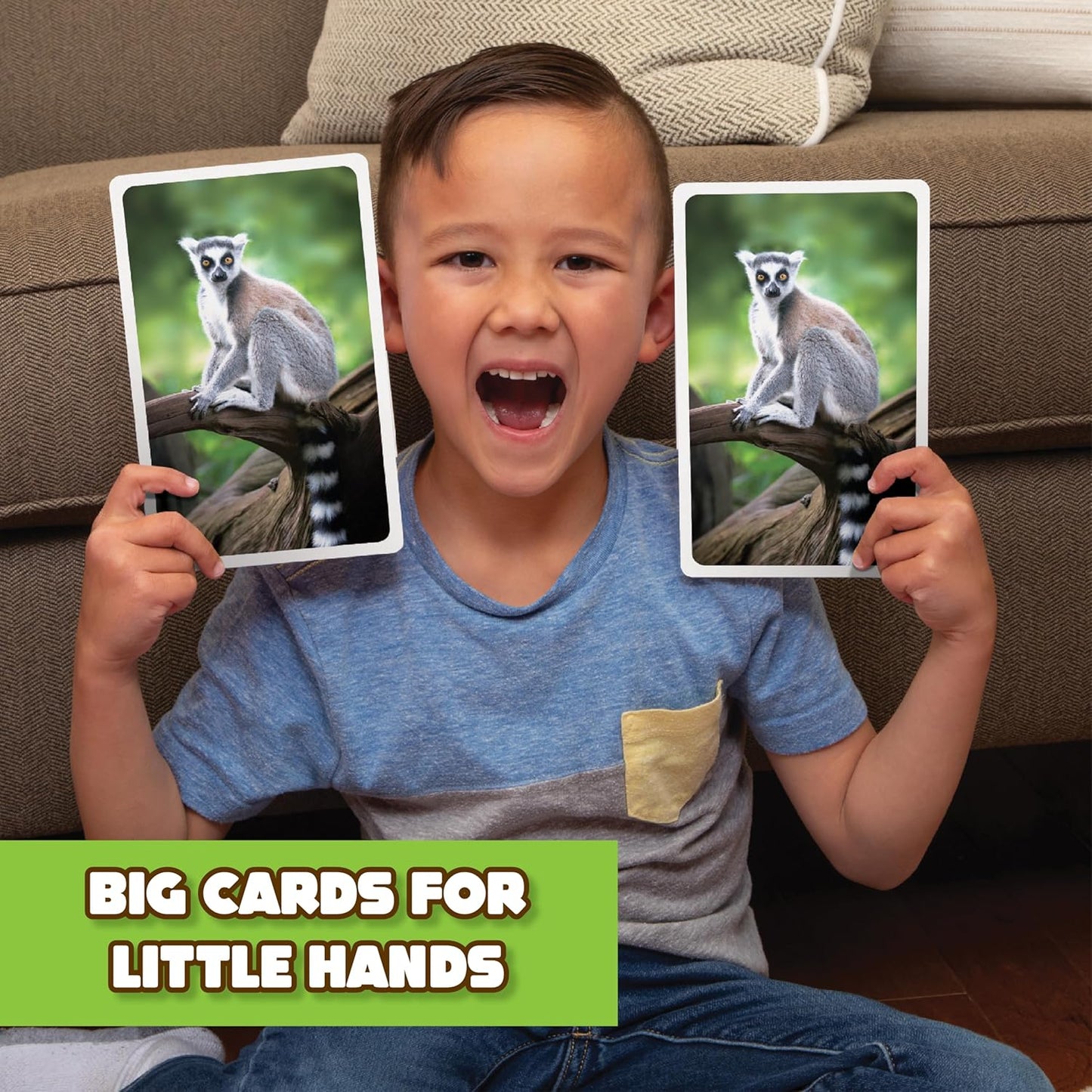 Giant Matching Game Baby Animals - Summer Toys - Game Night - Travel Games - Memory, Learning Game - Jumbo Playing Cards - Card Game for Kids and Adults -Ages 3+
