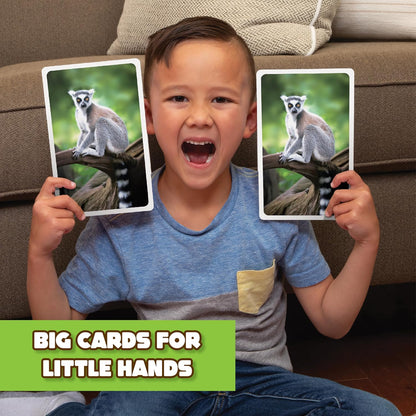 Giant Matching Game Baby Animals - Summer Toys - Game Night - Travel Games - Memory, Learning Game - Jumbo Playing Cards - Card Game for Kids and Adults -Ages 3+