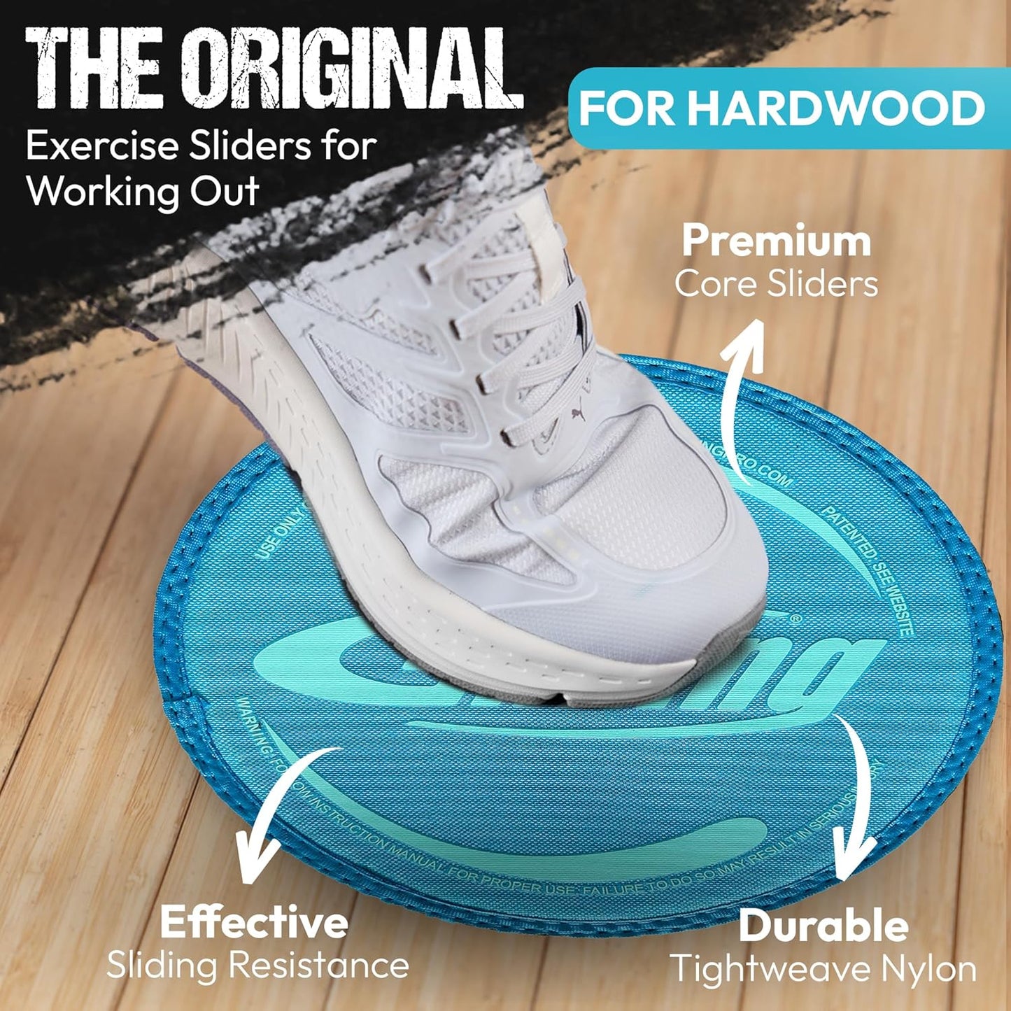 Gliding Discs for Working Out - Exercise Sliders for Carpet & Hardwood Floors 1 Pair, Authentic Workout Sliders Disc for Full Body Resistance Workout, Includes 4 Streaming Video Workouts