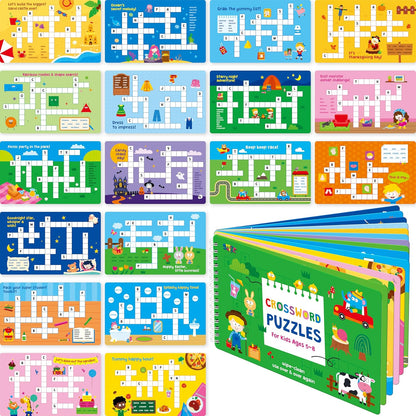 Logic Puzzles Game Pad, 30 Reusable & Erasable Logical Thinking Games-Sudoku, Scavenger Hunt, Math Games, Dry Erase Brain-Boosting Puzzles Activities Pad for Kids, Road Trip, Airplane & Car Travel