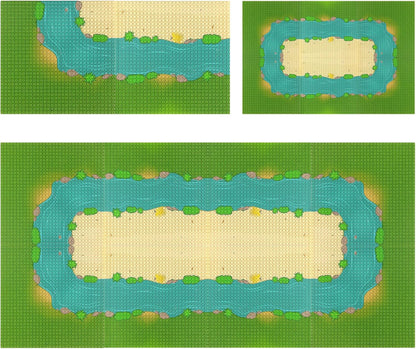 Feleph Classic Baseplate with River and Grassland Pattern, 10 x 10 Inches Base Plates for Building Blocks Mat Compatible with Major Brands (Straight 4 Pieces)