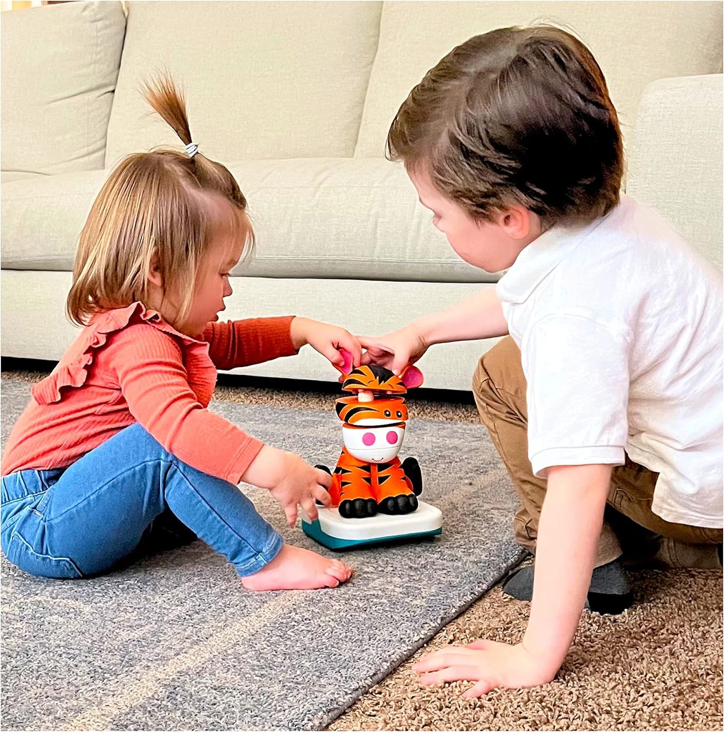 Stack-a-Roos Baby Giraffe by Salus Brands - Animal Stacking Toy, Educational Early Learning Toy for Infants Babies Toddlers, Age 12+ Months - Great Baby Gifts, STEM