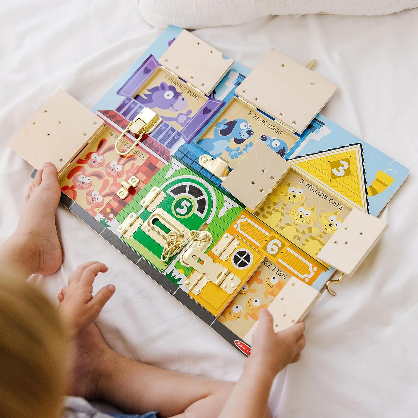 Melissa & Doug Latches Wooden Activity Board - Montessori Busy Board for Preschool Toys, Sensory Toys for Kids, Learning Resources for Ages 3+