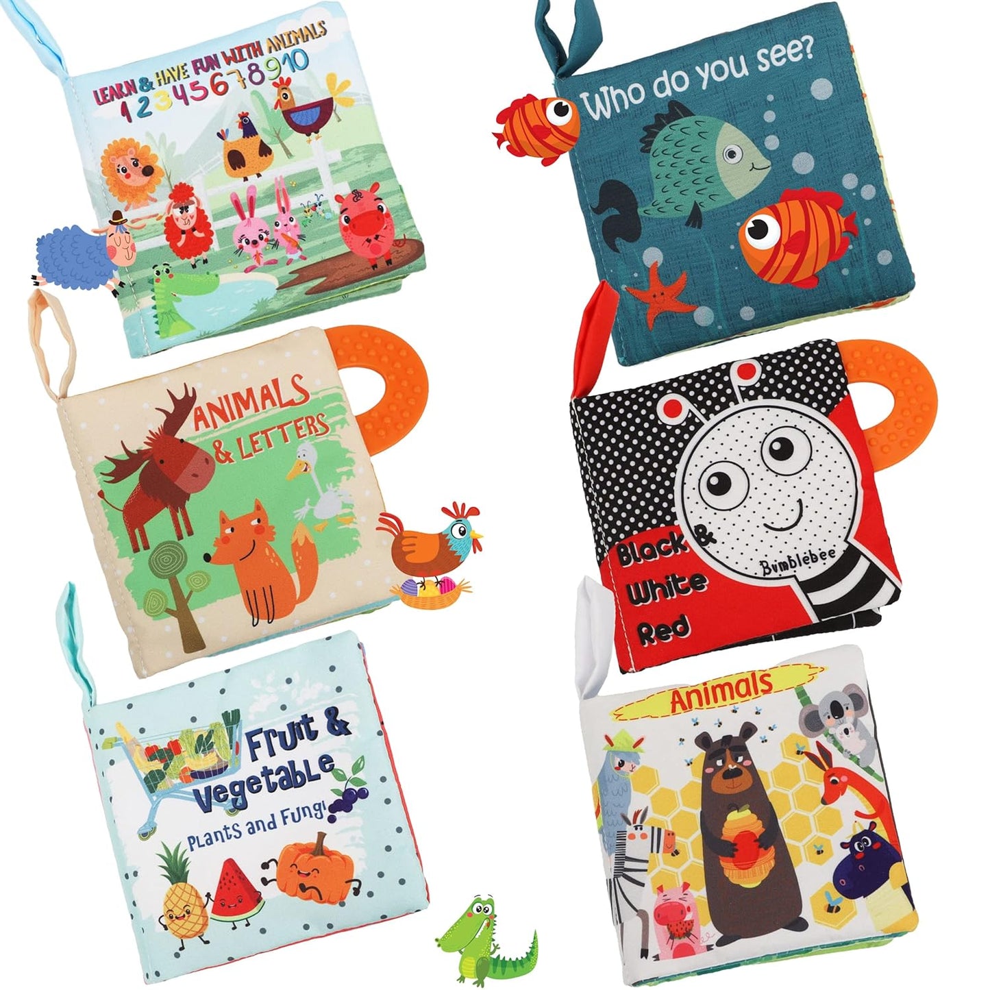 Baby Books Toys Gifts, Touch and Feel Cloth Crinkle Books for Babies,Infant Toddler Baby 0-3-6-12-18 Months,Early Learning Toys 6 to 12 Months 1-2 Years Old, Easter Shower Gift for Boys Girls,4 PCS