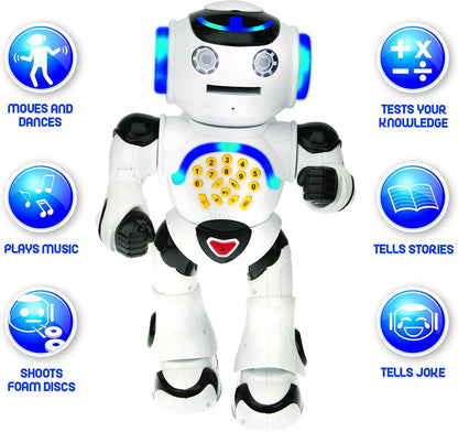 LEXiBOOK, Powerman Neo, My Robot Full of Technology, Remote Control and Gesture Control, Educational Activities in English, Programmable, Music and Dance, Sound and Light Effects, Blue/White, ROB18EN