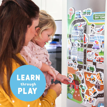 Curious Columbus Vehicles Fridge Magnets for Toddlers 1-3 Year Olds| Large Foam Refrigerator Magnets for Kids Baby and 3-5 Years Old | Magnetic ABC Learning | Educational Toys Babies to Preschool