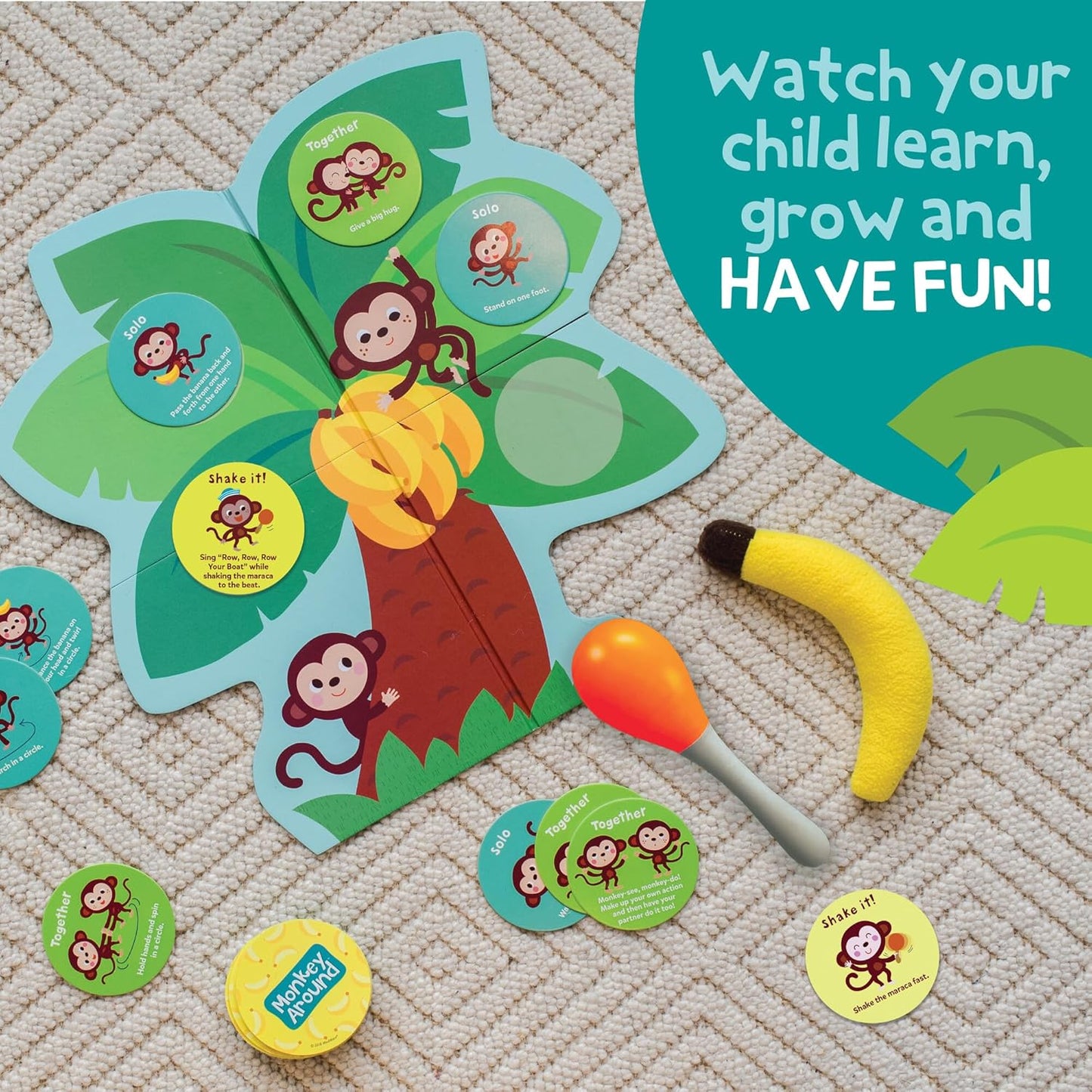 Peaceable Kingdom Monkey Around First Game for Toddlers Interactive play with Parent Ages 2+