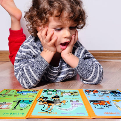 Magnetic Puzzles for Kids Ages 1-3, Travel Toddler Puzzles Ages 2-4 Year, Excavator Refrigerator Magnet for Kids Learning Gift for Road Trip