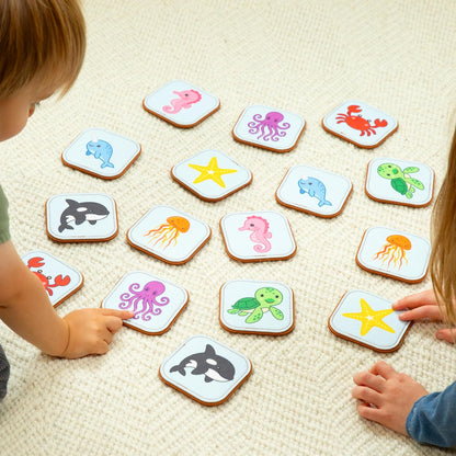 Felt Matching Game for Ages 2–4 – Soft and Safe for Ages 1+ – Montessori Memory Game – Sensory Flash Cards – Best Educational Gift for Ages 1–3 - Woodland Animal Theme