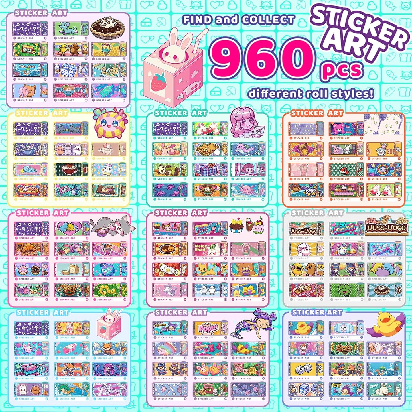 Plunack DIY Sticker Jewelry Making Kits Bracelets for Kids, Stickers Set, Includes Beads & Charms & Pendants, 320Pcs Mini Holographic Stickers, Bracelet Making Kit for Girls 6-12 Birthday Gift