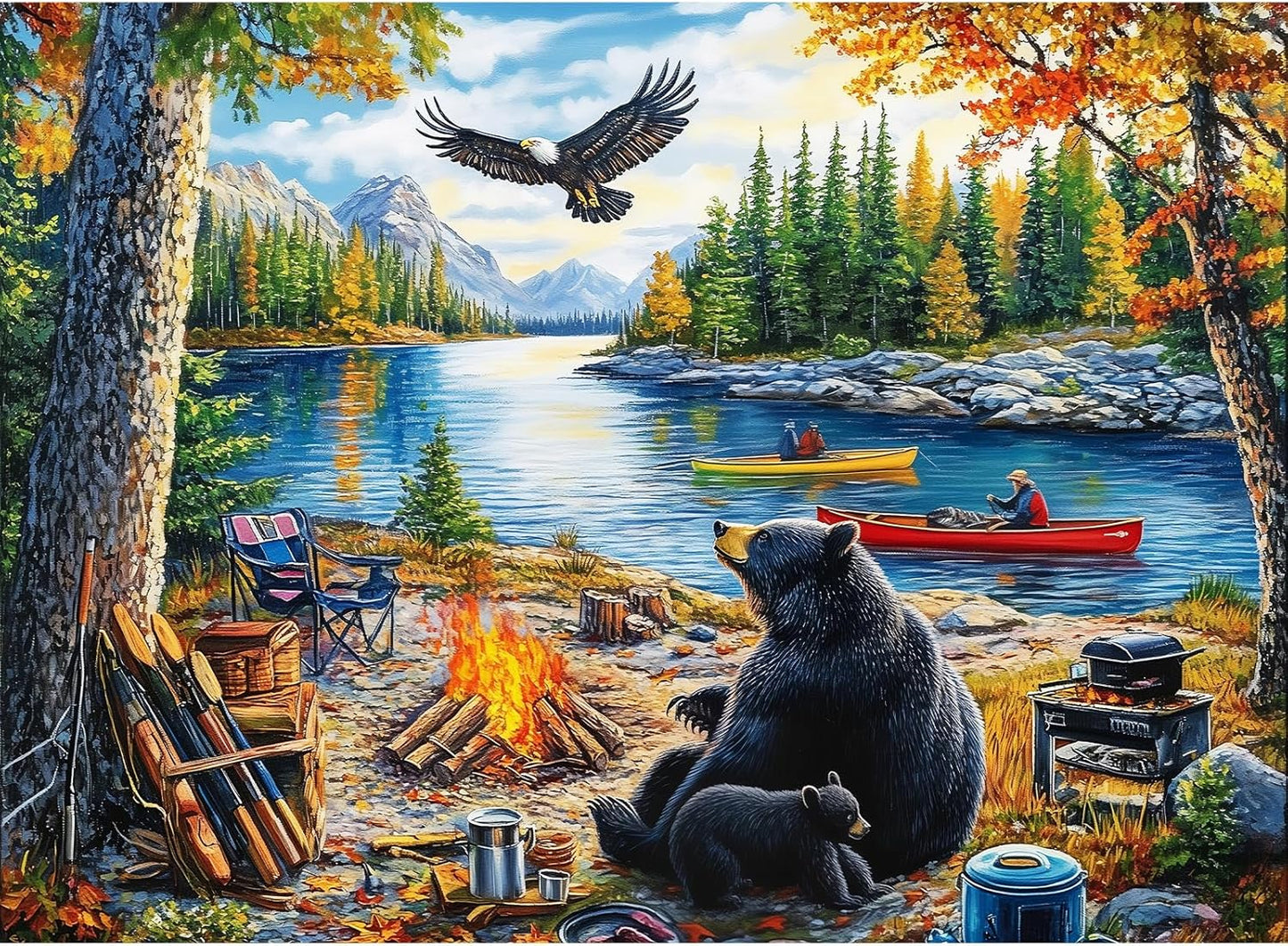 500 Piece Puzzles for Adults, Cat Family Dinner Large Piece Jigsaw Puzzle for Adults Seniors,Recycled Cardboard Puzzle 500 Piece,Family Activity Great Gift for Family Friends 20.5 * 15 in
