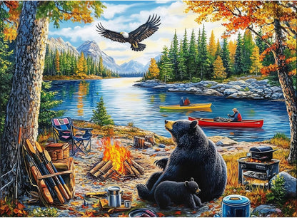 500 Piece Puzzles for Adults, Cat Family Dinner Large Piece Jigsaw Puzzle for Adults Seniors,Recycled Cardboard Puzzle 500 Piece,Family Activity Great Gift for Family Friends 20.5 * 15 in