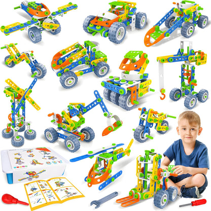 MOONTOY STEM Toys for 3 4 5 6 7 8+ Year Old Boy Birthday Gift, Building Toys for Kid Age 4-8 5-7 6-8 8-12, Preschool Educational Stem Kit Creative Activities for Boys Girls Christmas Idea Gift 118pcs