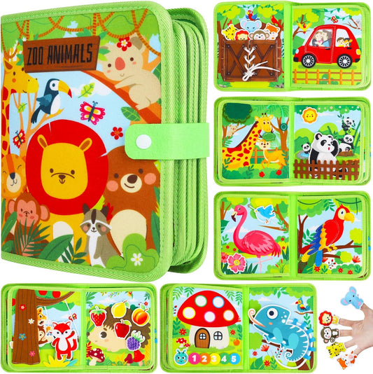 Busy Book for Toddlers Montessori Toys- Busy Board for 1-3 Year Boy Gifts Girl Toys Educational Learning Quiet Activity Books Toddler Airplane Travel Toy for 1 Year Old Birthday