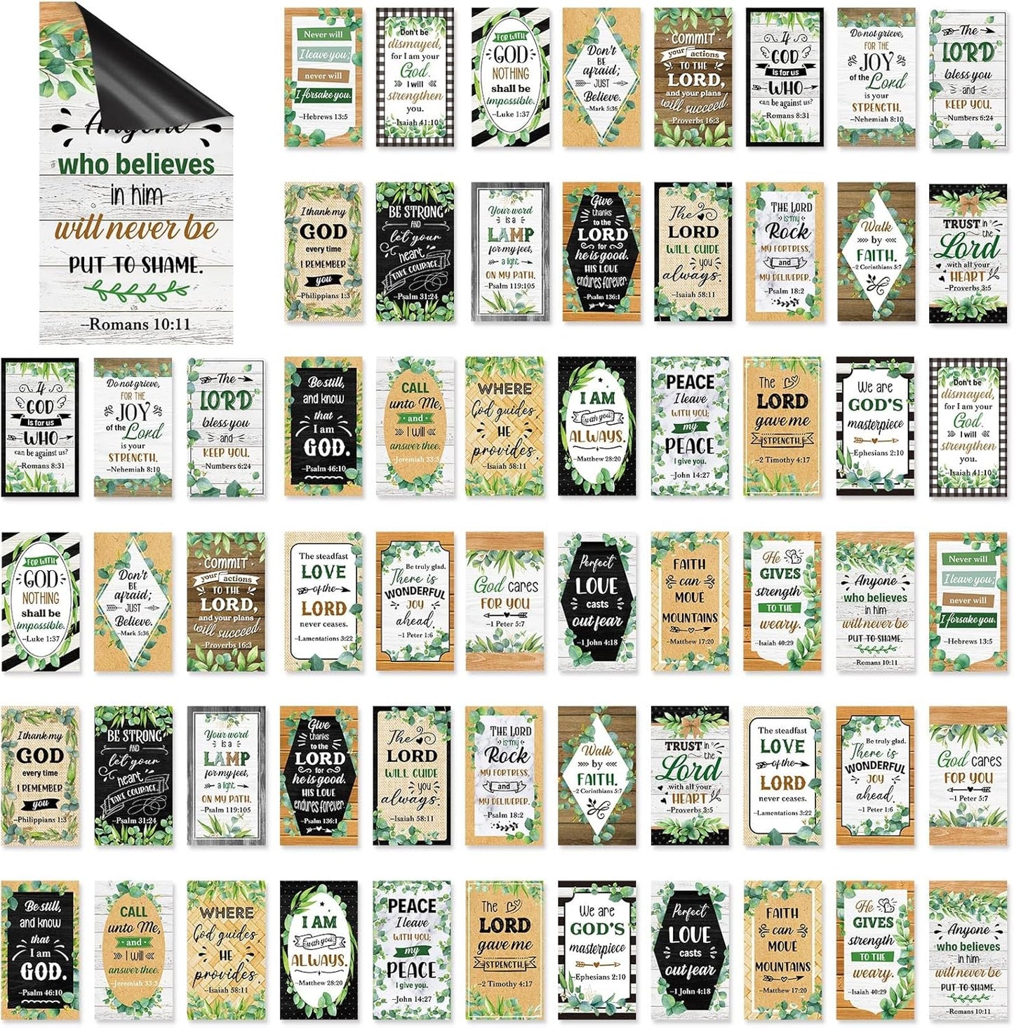 Blosssound 60 Pcs Inspirational Christian Magnets with Bible Verses Religious Refrigerator Magnet Motivational Quotes Fridge Scripture Positive Gifts for Home Office School Locker Decor(Scenery)
