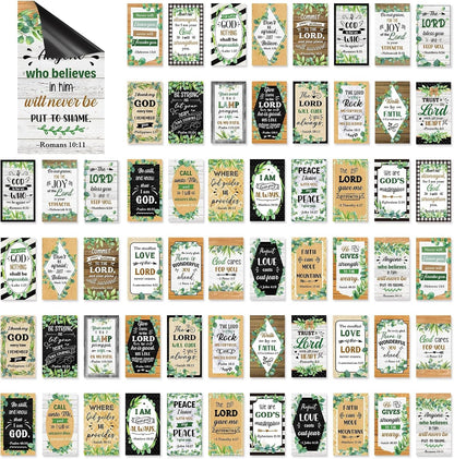 Blosssound 60 Pcs Inspirational Christian Magnets with Bible Verses Religious Refrigerator Magnet Motivational Quotes Fridge Scripture Positive Gifts for Home Office School Locker Decor(Scenery)