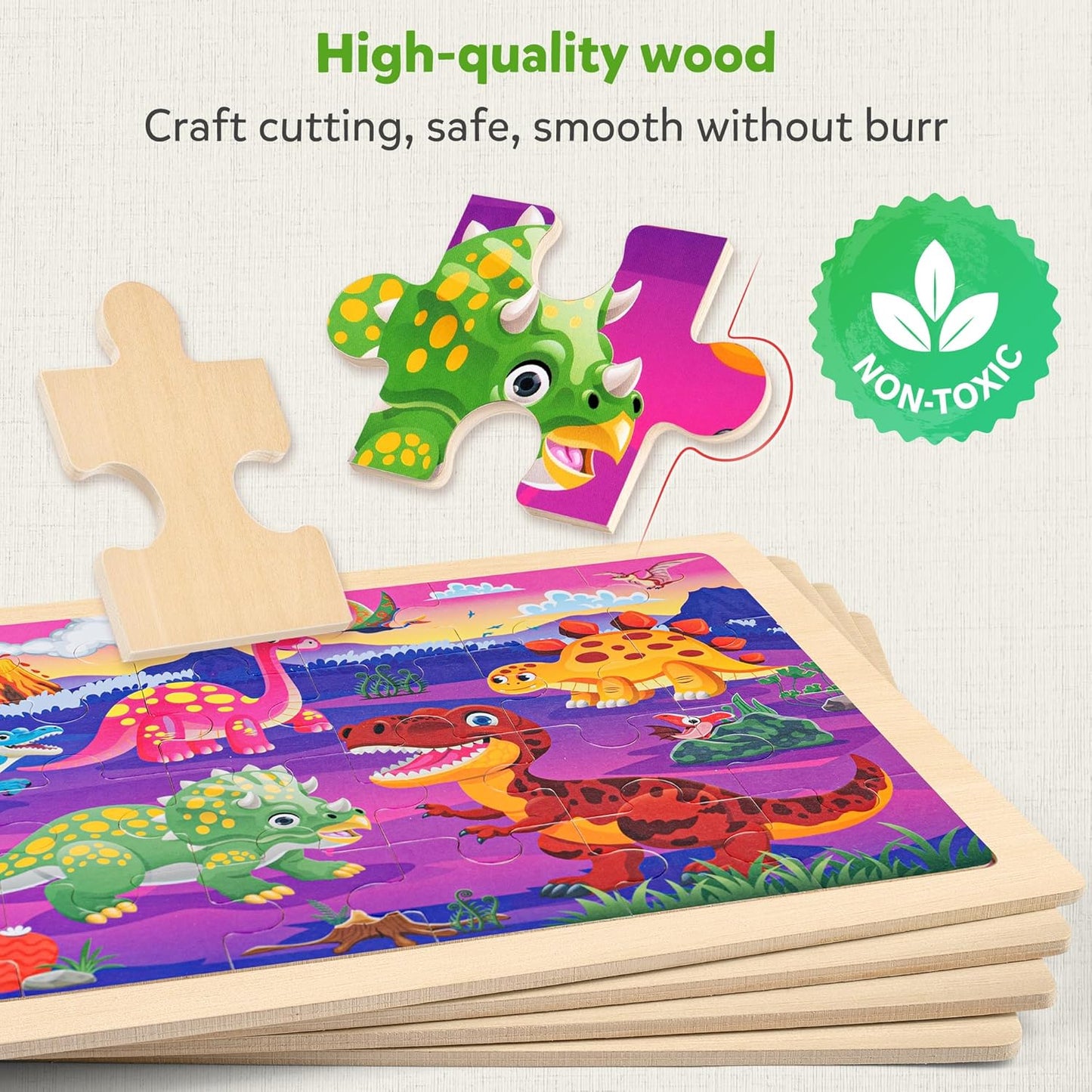 SYNARRY Large Unicorn Princess Fairy Wooden Puzzles for Girls Gift Box(12.2 * 9.4 in), 24 Pcs Puzzles for Kids Ages 4-6, Wood Puzzles for Kids Ages 3-5, Easter Basket Stuffers Gifts for Kids