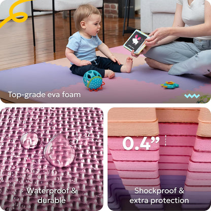 MioTetto Baby Play Mat, Soft Foam Floor Tiles for Kids. Adjustable Interlocking Foam Tiles, Fits with 50x50 Playpen Baby mat for Crawling & Development, Safe & Non-Toxic Playmat for Babies 6-12 Months