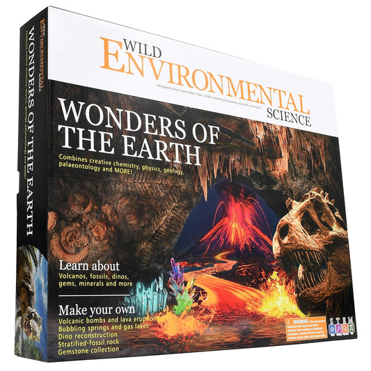 Wild Environmental Science Wonders of the Earth - Science Kit for Ages 8+ - Excavate Fossils, Test Minerals, Create an Erupting Volcano and More!