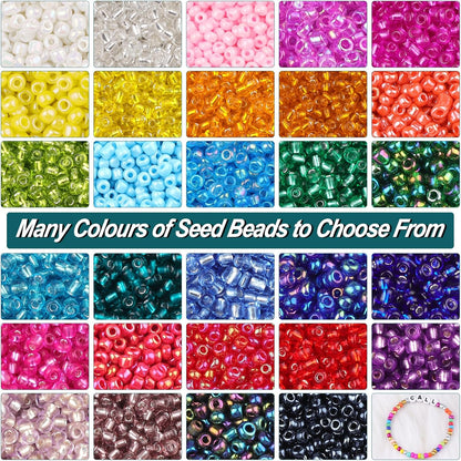 10100 Pcs Size 11/0 Glass Seed Beads, 2 mm Dark Green Small Mini Spacer Loose Pony Beads for Jewelry Making and DIY Crafts - Colors A