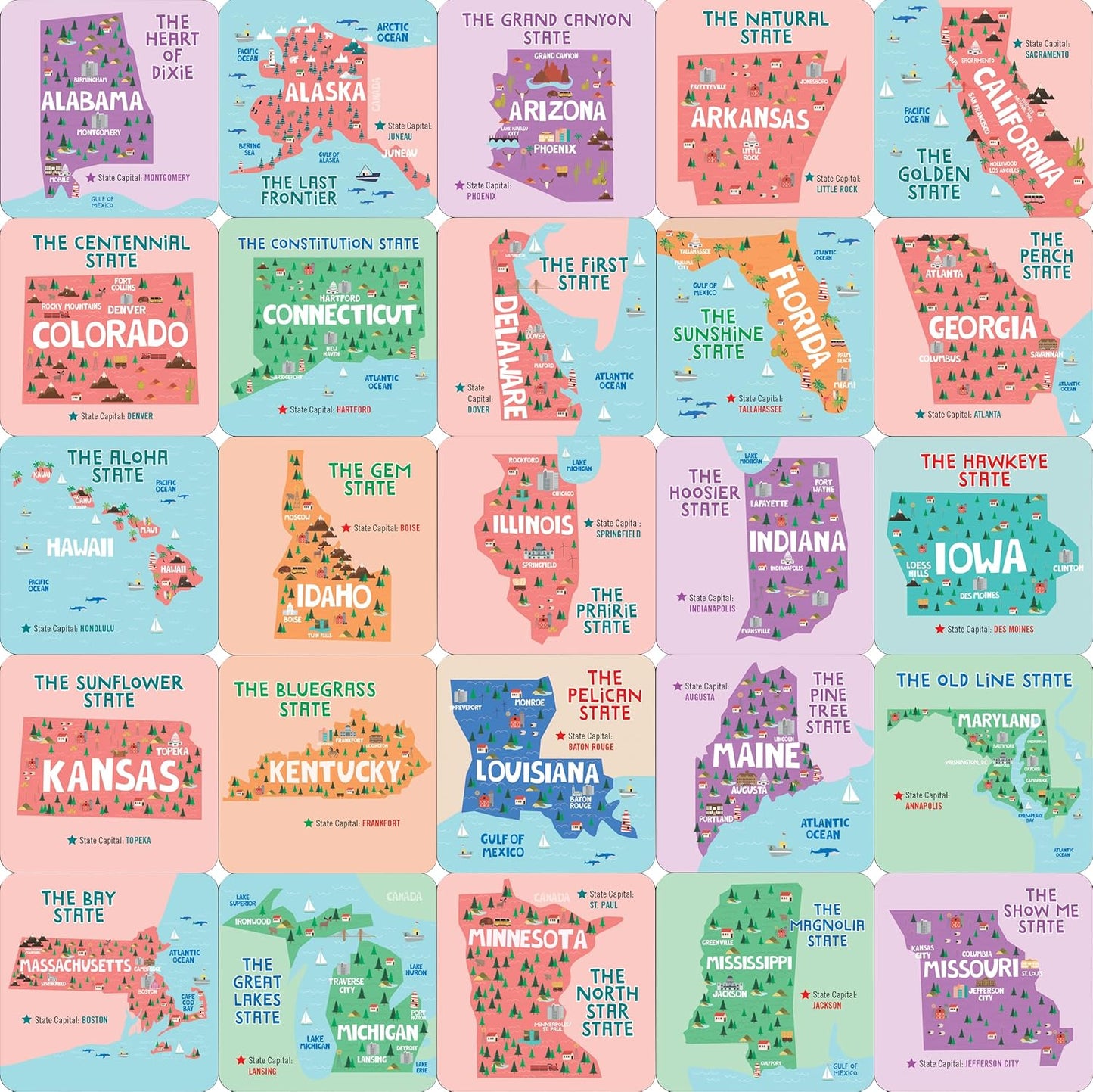 USA Memory Match Game (Set of 100 cards)
