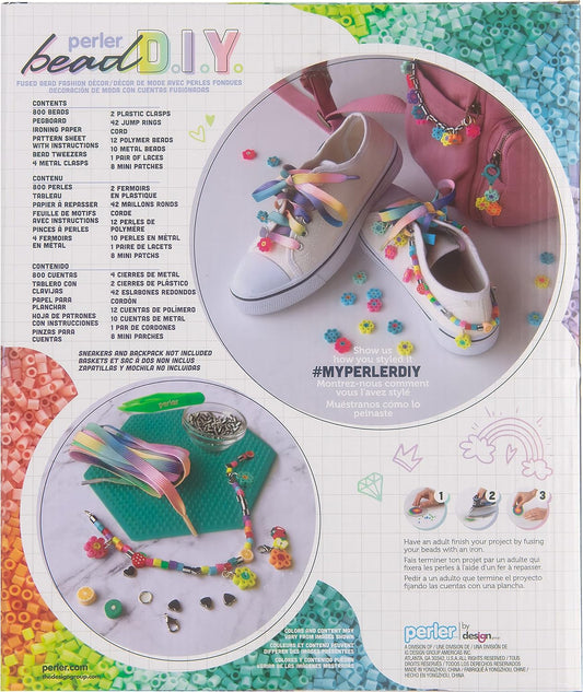 Perler 80-57035 Fused Bead DIY Jewelry Organizer and Room Décor Craft Activity Kit, 9.5" x 9.5", Multicolor, 1509 Pieces