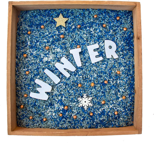 Winter Sensory Rice, Colored Rice, Sensory Play, Sensory Bin, Sensory Play, Sensory Bin Tools, Sensory Bin Filler (12 Cups)