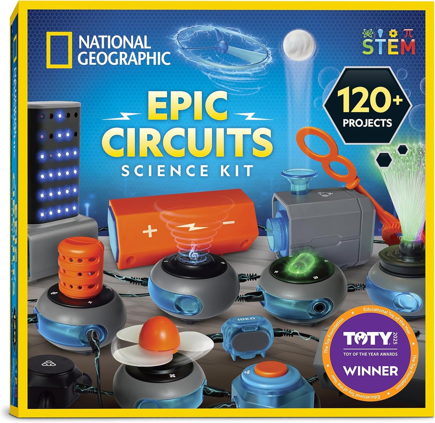 National Geographic Circuit Maker Electronics Science Kit – 60 Hands-On STEM Projects for Kids, Build Real Electrical Circuits, Educational STEM Activity for Learning Electricity & Engineering Skills
