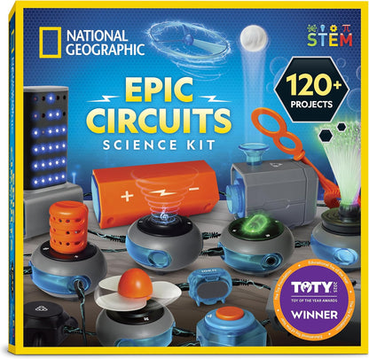 National Geographic Circuit Maker Electronics Science Kit – 60 Hands-On STEM Projects for Kids, Build Real Electrical Circuits, Educational STEM Activity for Learning Electricity & Engineering Skills