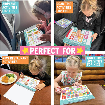 Hadley Designs My First Busy Book Toddlers 3-5, Montessori Preschool Learning Activities Age 4-5, 174 Pcs Velcro Busy Book, Travel Toys Airplane Car Quiet Time, Sensory Toys, Pre K Graduation Gifts