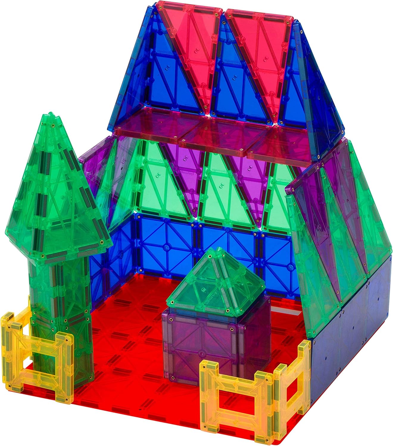 Playmags Super Durable Building Stabilizer Set, Great Add On to All Magnet Tiles Sets Works with All Leading Brands 1-12"x12" & 4-6"x6" (Colors May Vary)