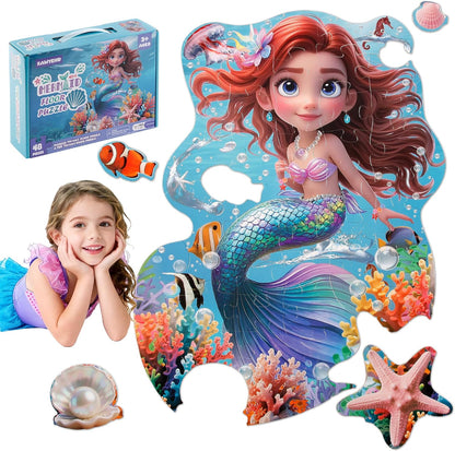 Floor Puzzles for Kids Ages 3-5, Unicorn Puzzles for Toddler Ages 4-6, 50 Pieces Jumbo Puzzles with Box, Unicorn Toys for Gifts 3-8 Years Old